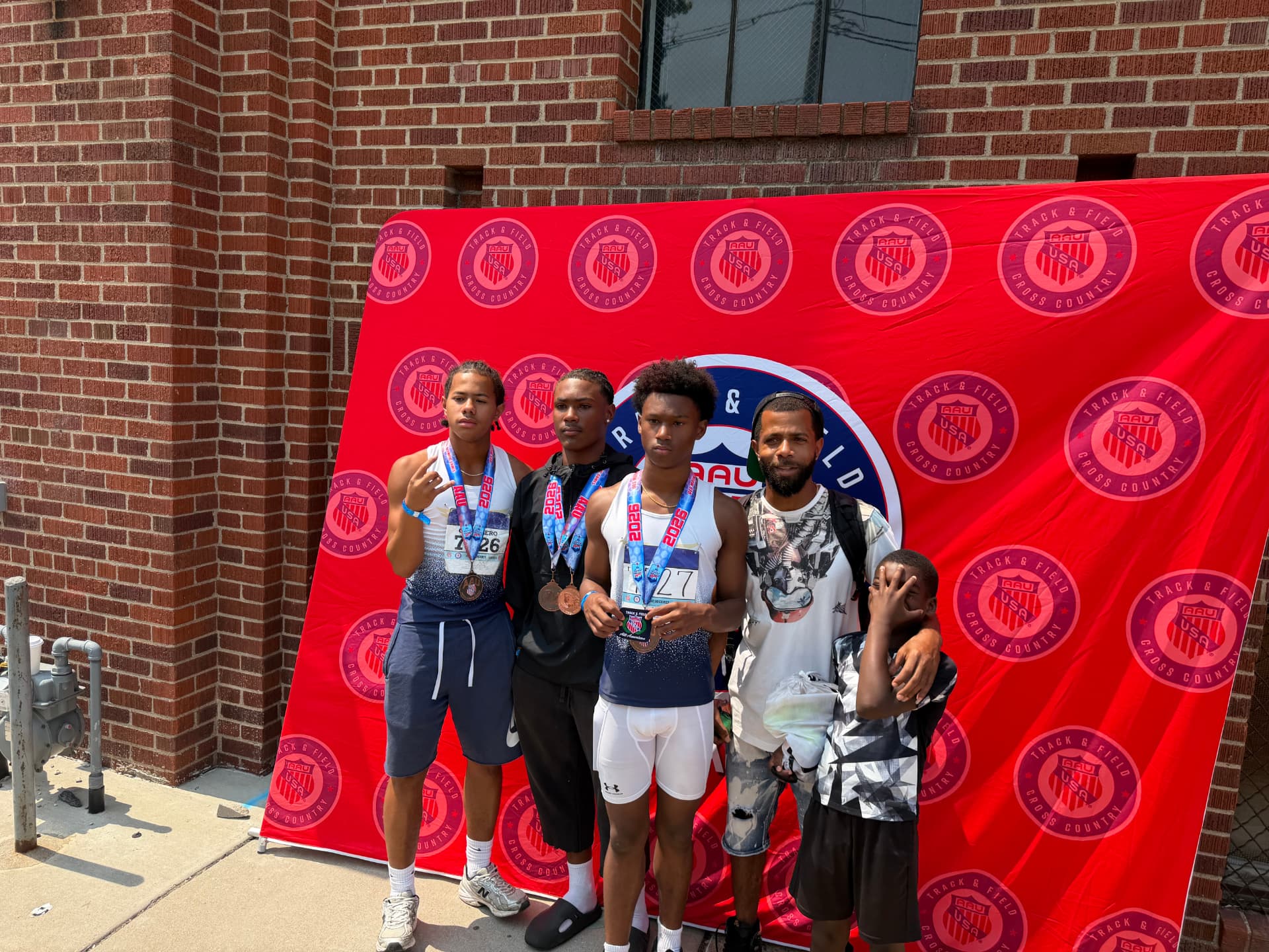 TSE athletes and coach at the AAU Junior Olympic Games