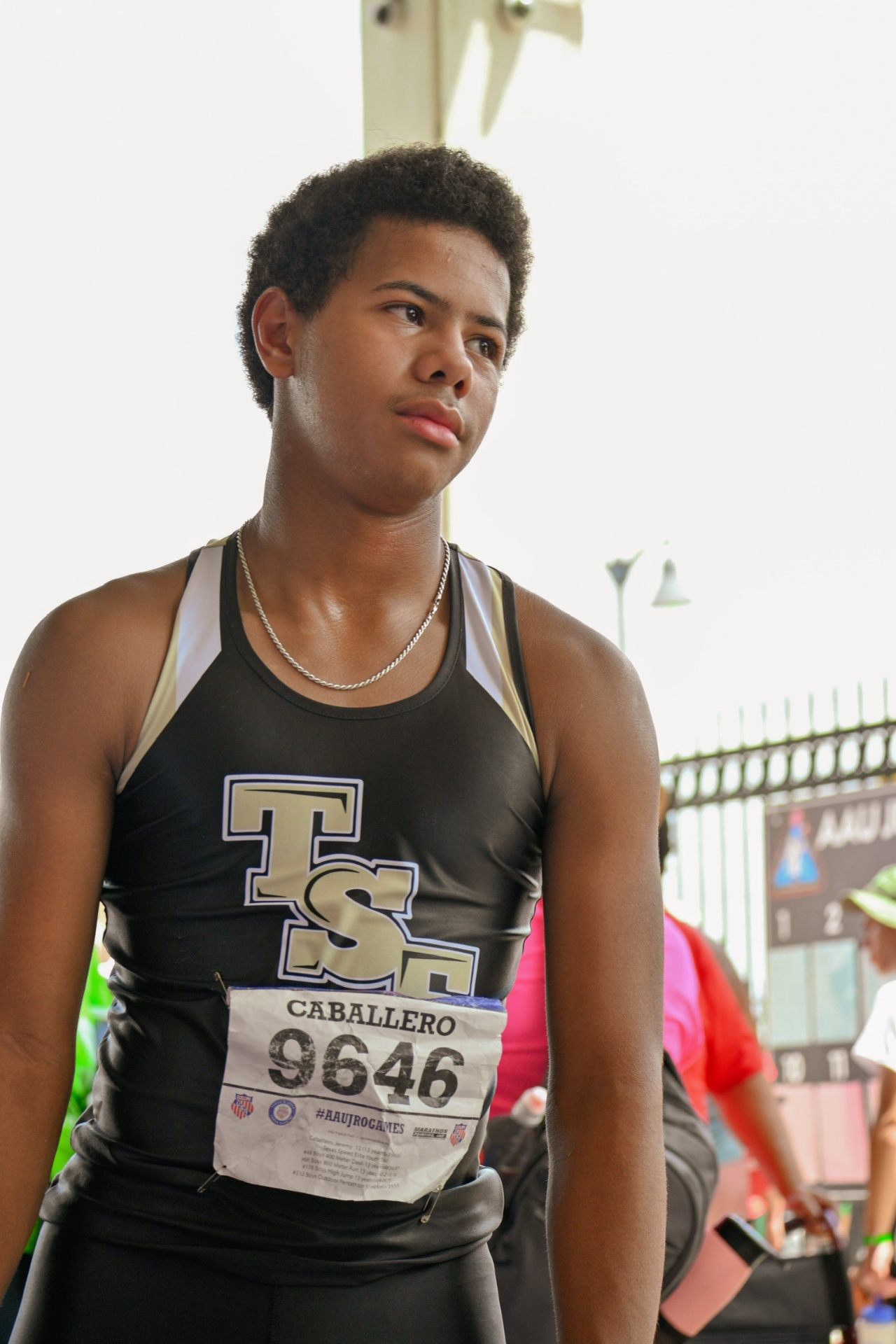 TSE athlete Caballero in uniform at the AAU Junior Olympic Games