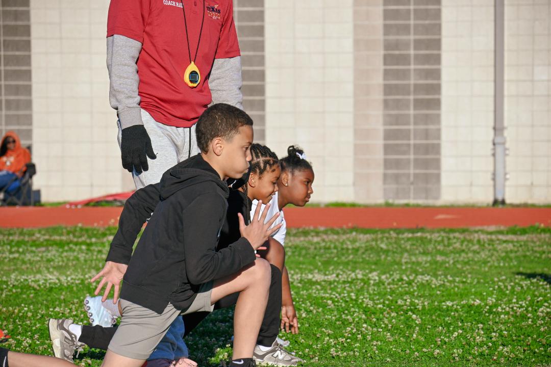TSE coach leading sprint drills